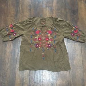 Johnny Was 3J Workshop embroidered Cotton Top